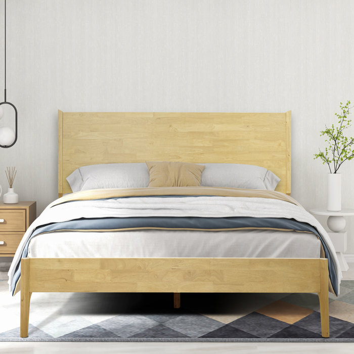 Acacia Haven Solid Wood Bed Frame with Headboard / Scandinavian